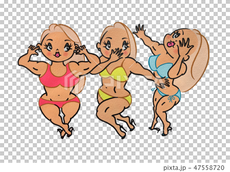 Sansei Girls Stock Illustration