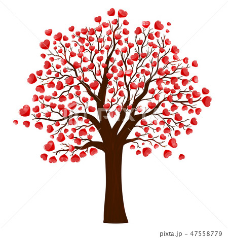 Red hearts tree for decoration design 47558779