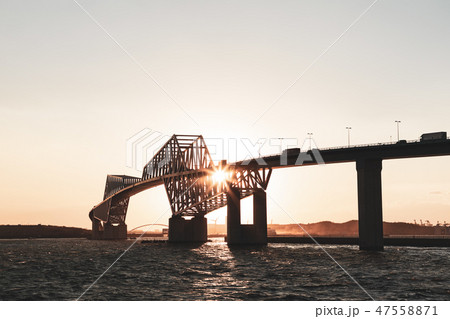 (東京都-湾岸風景)夕暮れの東京ゲートブリッジ3 (東京都-湾岸風景)夕暮れの東京ゲートブリッジ3 47558871