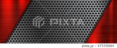 Metal perforated 3d texture with red elements 47559984