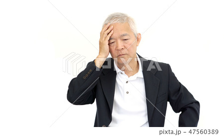 asian senior businessman worry and stress asian senior businessman worry and stress 47560389