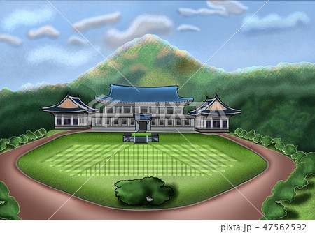 風景 青瓦台 韓国のイラスト素材