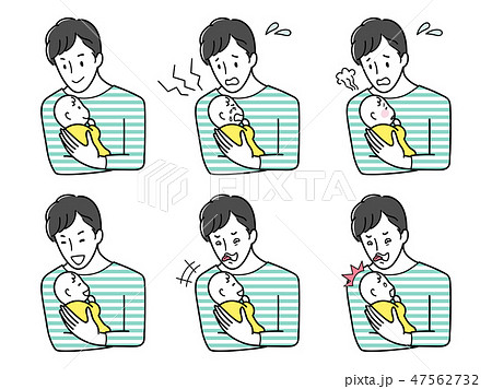 育児をするパパと赤ちゃん 47562732