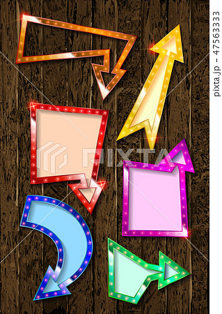 Big set of retro banners with glowing lamps. Big set of retro banners with glowing lamps. 47563333