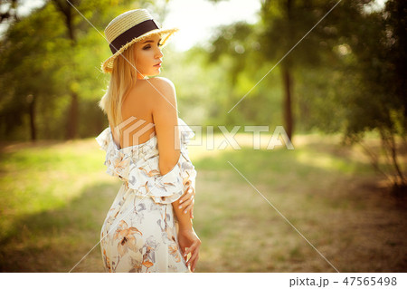 beautiful young woman outdoor on a summer day 47565498