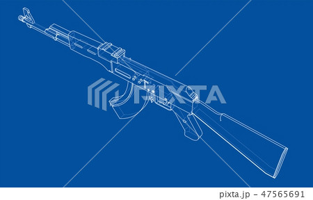 Machine Gun Vector Rendering Of 3dのイラスト素材