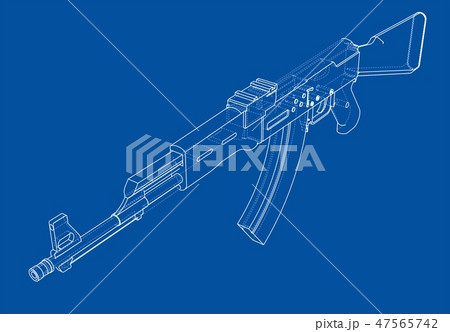 Machine Gun Vector Rendering Of 3dのイラスト素材