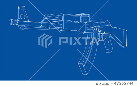 Machine Gun. Vector rendering of 3d 47565744