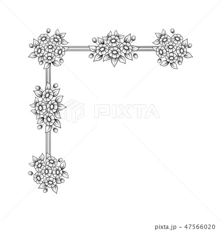 Daisy flowers corner pattern 47566020