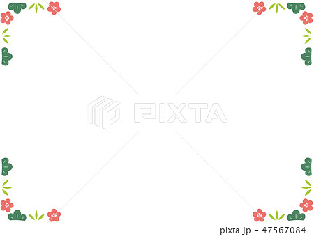 フレーム 松竹梅 飾り フレームのイラスト素材