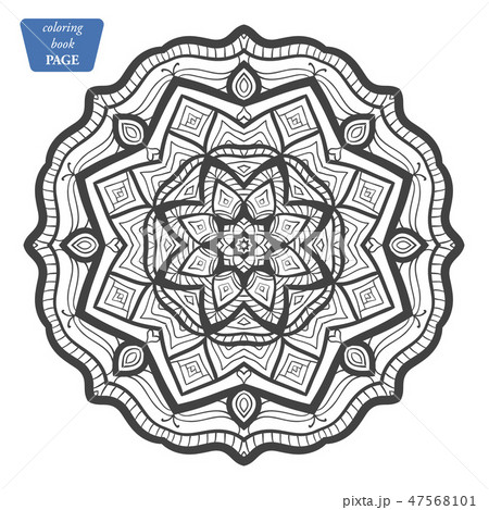 Coloring book for adult and older children. Coloring page with vintage flowers pattern i 47568101