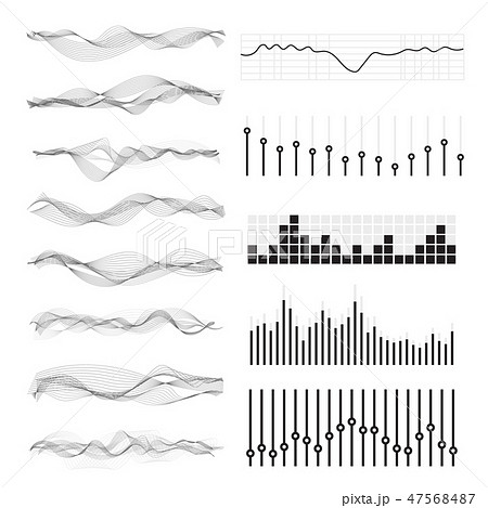 Vector music sound waves 47568487