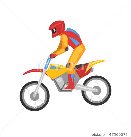 Motorcyclist on Motorbike, Motocross Racing, Motorbiker Male Character Vector Illustration Motorcyclist on Motorbike, Motocross Racing, Motorbiker Male Character Vector Illustration 47569075