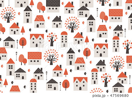 家と木赤と黒 47569680