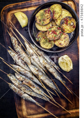Spanish barbecue sardines 47569842