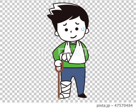 松葉杖をついたギプスの男性 47570484