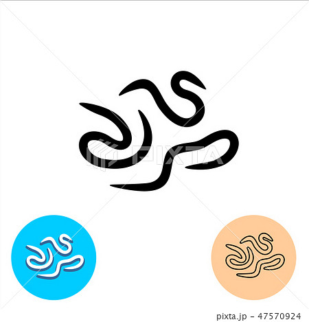 Worms intestinal parasites icon. Helminths black symbol. Worms intestinal parasites icon. Helminths black symbol. 47570924