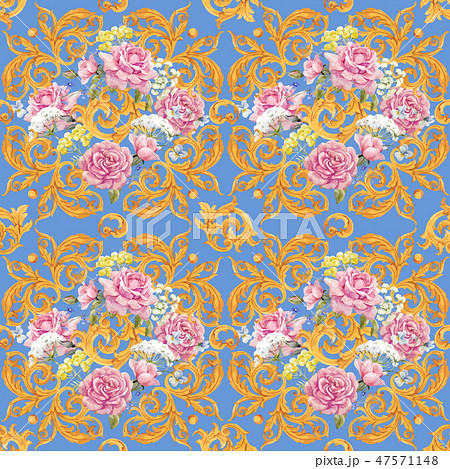 Golden baroque rich luxury vector pattern Golden baroque rich luxury vector pattern 47571148