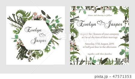 Set for wedding invitation, greeting card, save 47571353