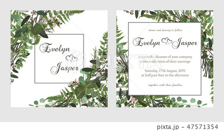 Set for wedding invitation, greeting card, save 47571354