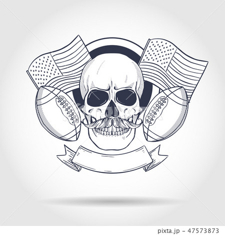 Sketch skull american football 47573873