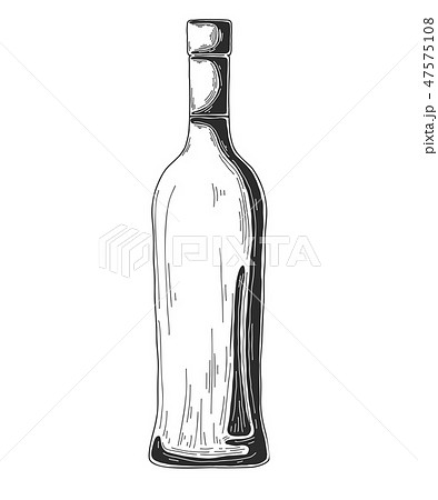 Sketch bottle for wine isolated on background. 47575108