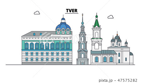 Russia, Tver. City skyline: architecture, buildings, streets, silhouette, landscape, panorama. Flat Russia, Tver. City skyline: architecture, buildings, streets, silhouette, landscape, panorama. Flat 47575282