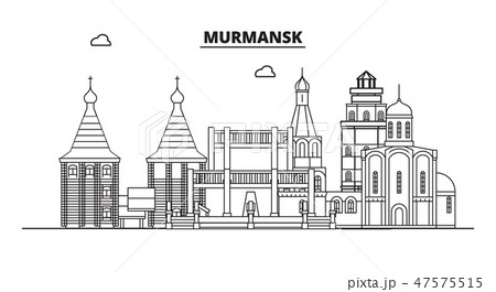 Russia, Murmansk. City skyline: architecture, buildings, streets, silhouette, landscape, panorama 47575515