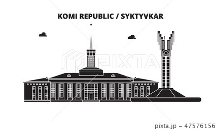 Russia, Komi Republic, Syktyvkar. City skyline: architecture, buildings, streets, silhouette 47576156