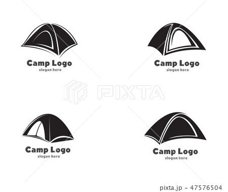 Tent Camp Black Logo Vectorのイラスト素材