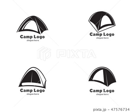 Tent Camp Black Logo Vectorのイラスト素材