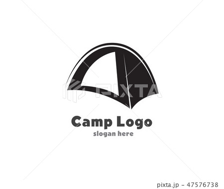 Tent Camp Black Logo Vectorのイラスト素材