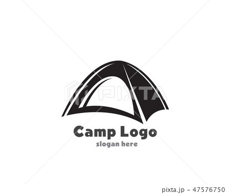 Tent Camp Black Logo Vectorのイラスト素材