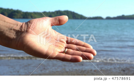 Close up couple holding hands, in love and trust, Happiness concept, dating, first date, wedding 47578691