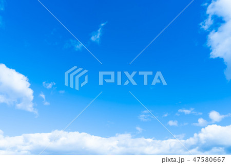 空　雲　青い空　白い雲　合成用背景素材　写真素材 47580667