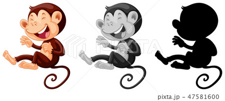 Set of monkey laughing 47581600