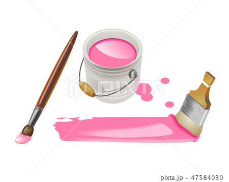 ピンク色の塗料のイラスト素材