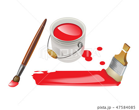 赤い塗料のイラスト素材