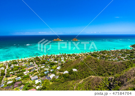 《ハワイ》ラニカイピルボックスの眺め・カイルア 47584704