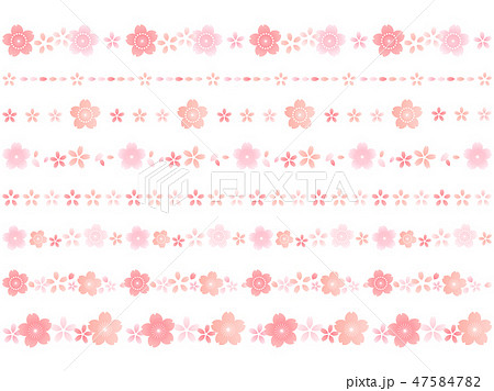 桜の花のラインのイラスト素材