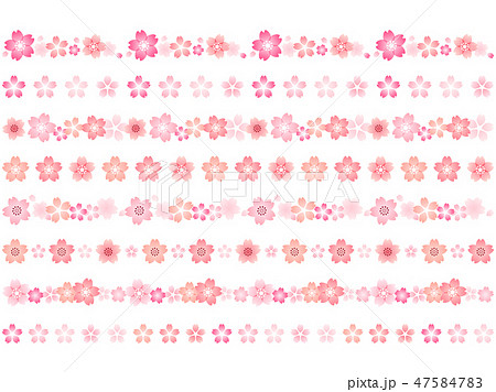桜の花のラインのイラスト素材