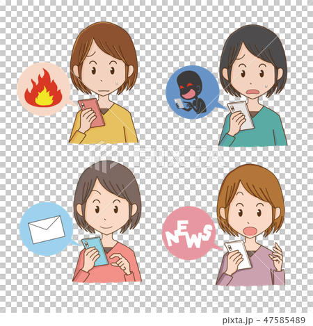 スマホ　スマートフォン　SNS　女性　セット 47585489