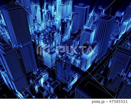 都市 都会 ビル 通信 ネットワーク CG 都市 都会 ビル 通信 ネットワーク CG 47585521