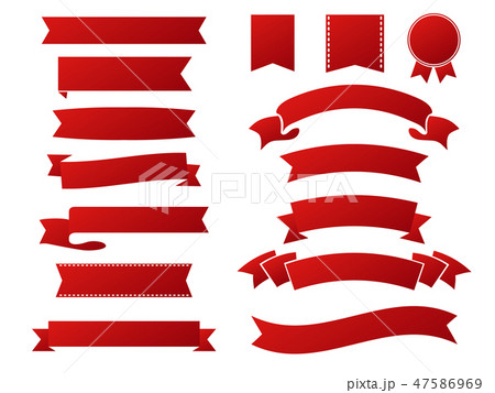 豪華な赤いリボンセット 47586969