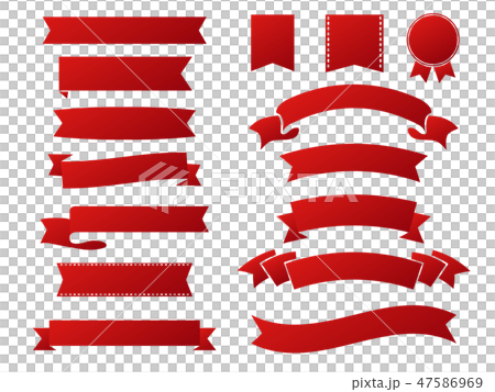 豪華な赤いリボンセット 47586969
