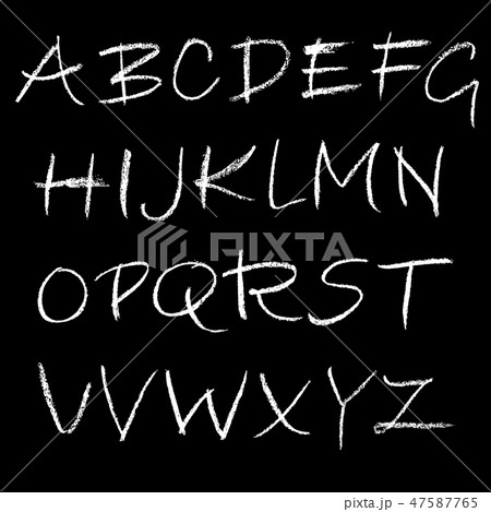 Chalk textured font. Grunge script on chalkboard. Vector calligraphy illustration. 47587765