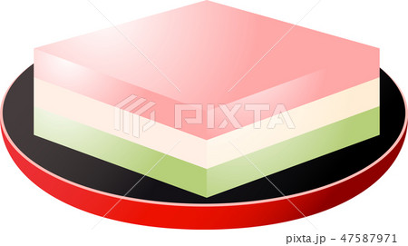 ひな祭り ひし餅 三色持ち 桃の節句 和菓子のイラスト素材