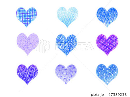 色々なハート　青系 47589238