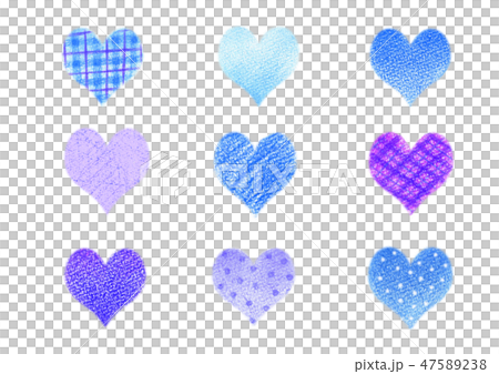 色々なハート　青系 47589238