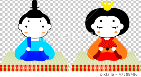ひな祭り　桃の節句　ひな人形　お雛様　お内裏様　畳　セット 47589486